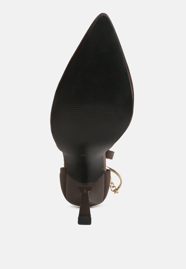 hobnob anklet embellishment stiletto sandals#color_dark-brown
