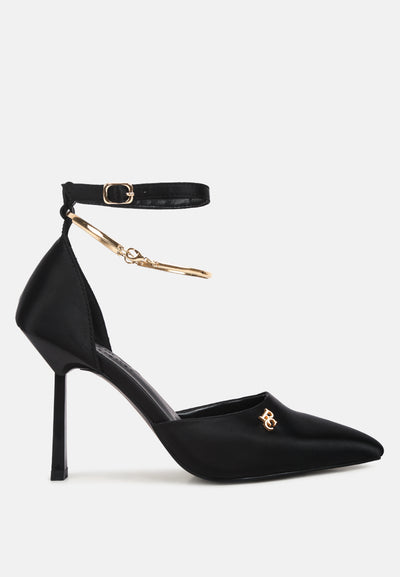 hobnob anklet embellishment stiletto sandals#color_black