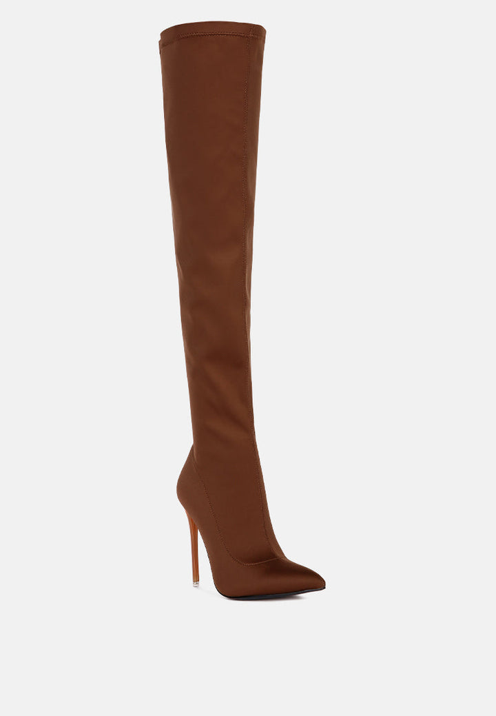 no calm superstretch stiletto long boot by ruw#color_tan