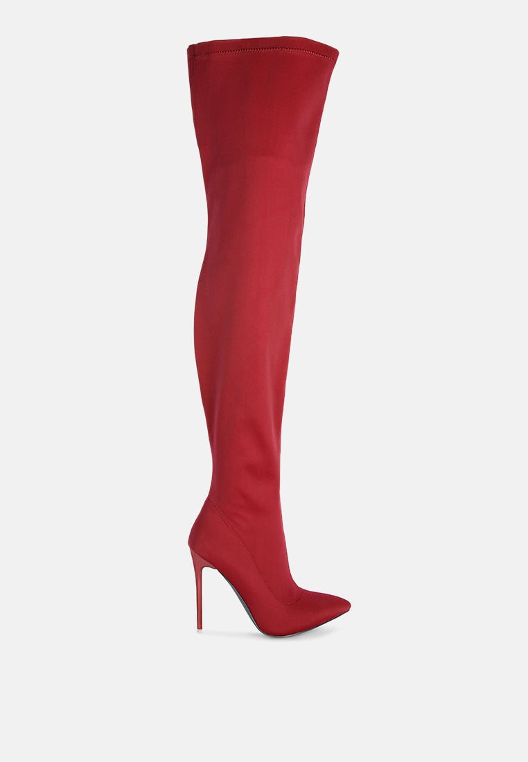 no calm superstretch stiletto long boot by ruw#color_red