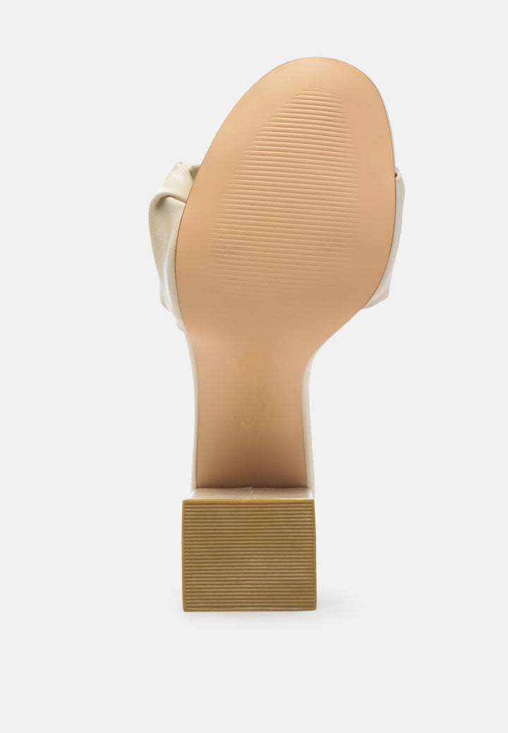noie ruched strap block heel sandals by ruw#color_beige