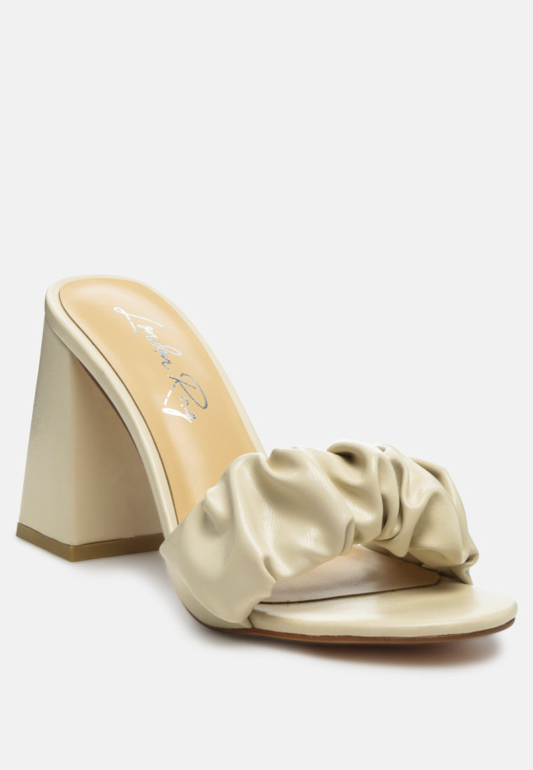 noie ruched strap block heel sandals by ruw#color_beige
