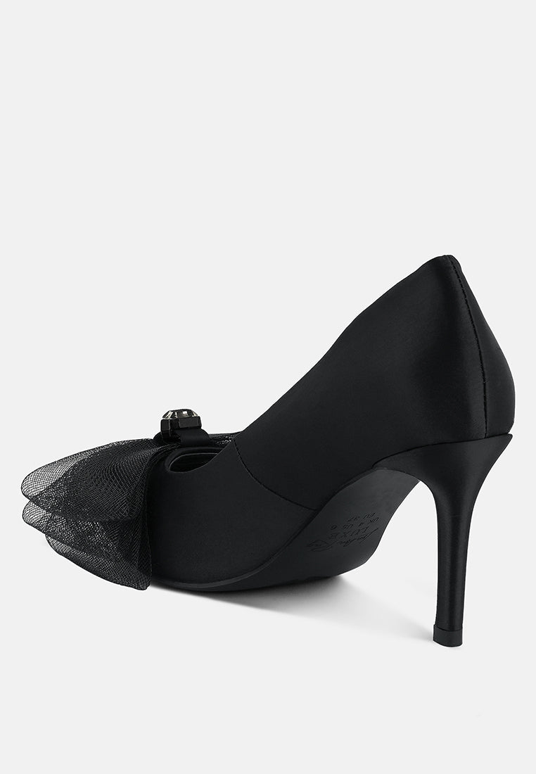 odette diamante embellished bow stiletto pumps by ruw#color_black