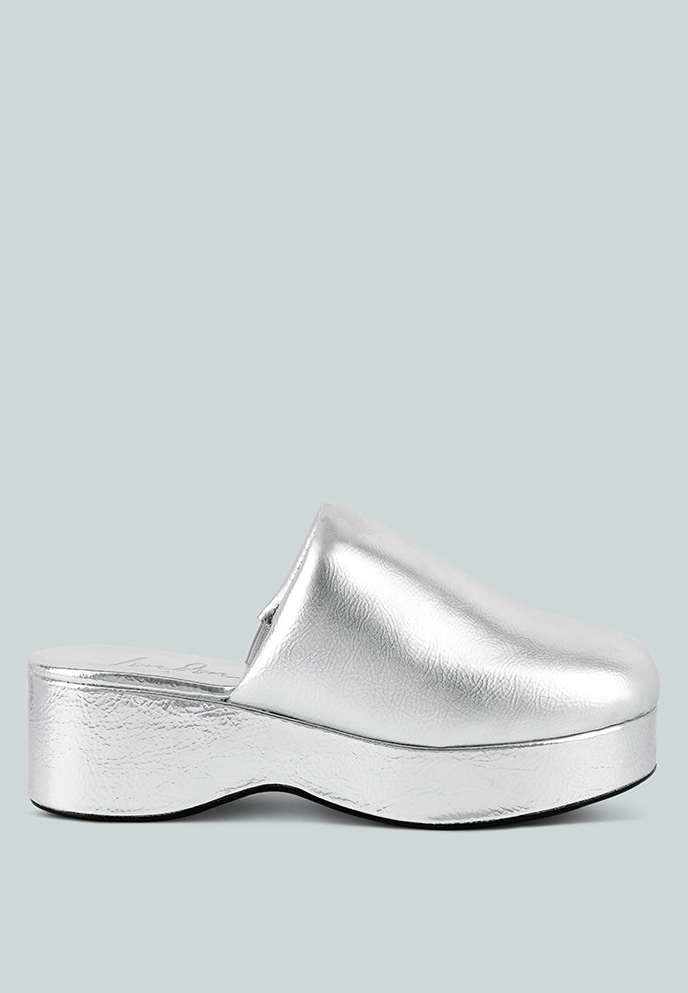 olori solid platform slip on mules by ruw#color_silver