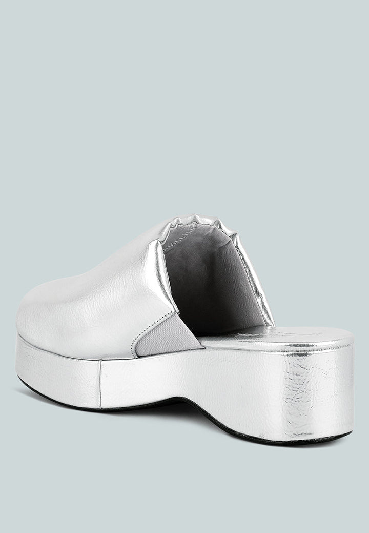olori solid platform slip on mules by ruw#color_silver