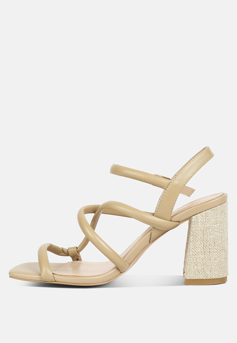 sandalias abiertas con tacón en bloque y punta cuadrada#color_taupe