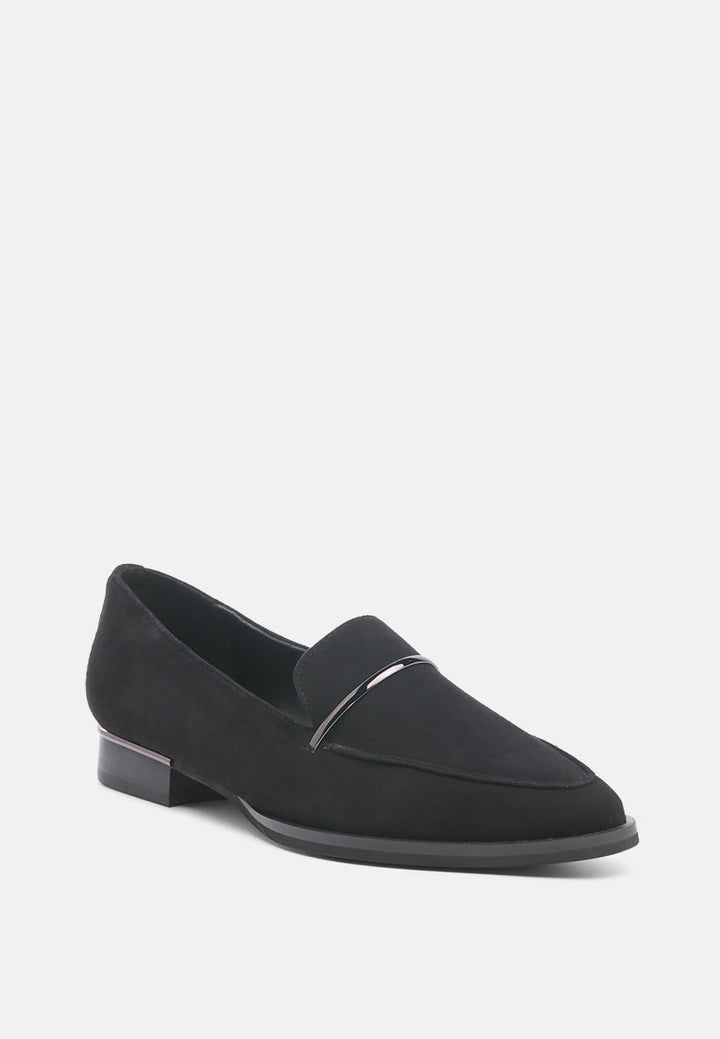 paulina suede slip-on loafers by ruw#color_black