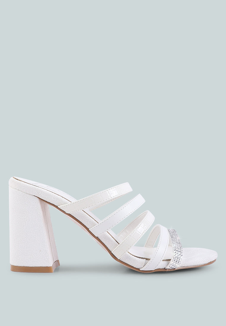 peaches multi strap rhinestone embellished sandals#color_white