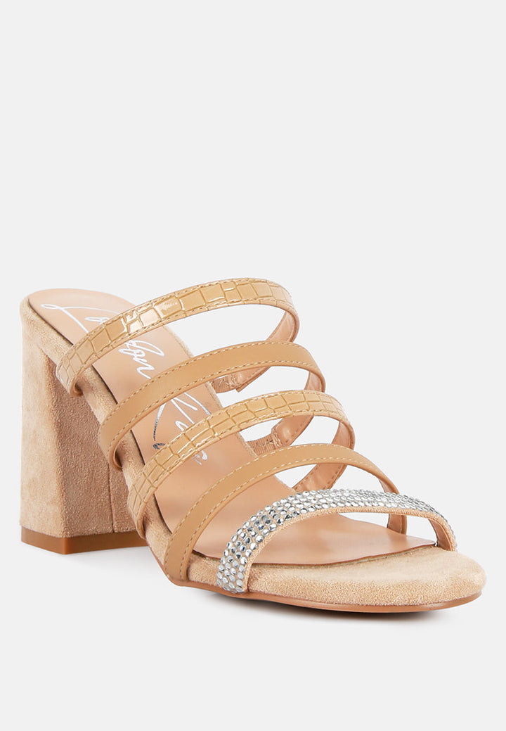 peaches strapped rhinestone embellished sandals by ruw#color_beige
