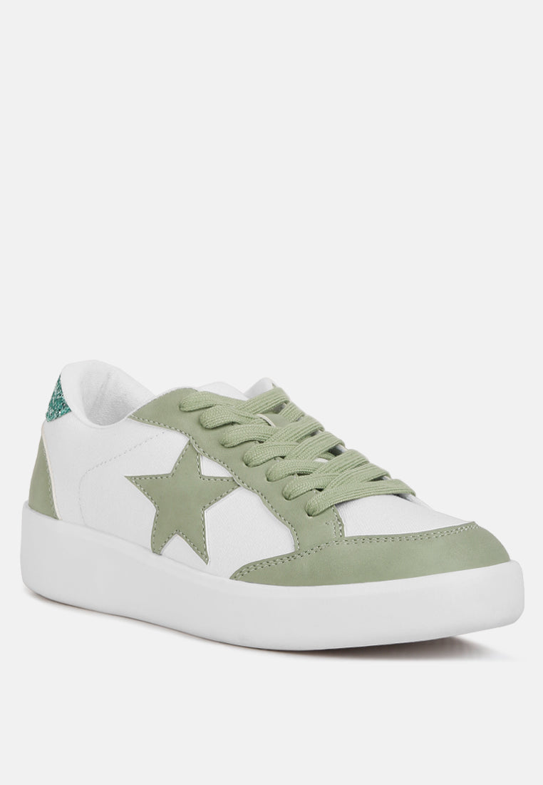 perry glitter detail star sneakers by ruw#color_green