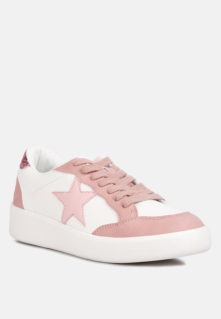 perry glitter detail star sneakers by ruw#color_pink