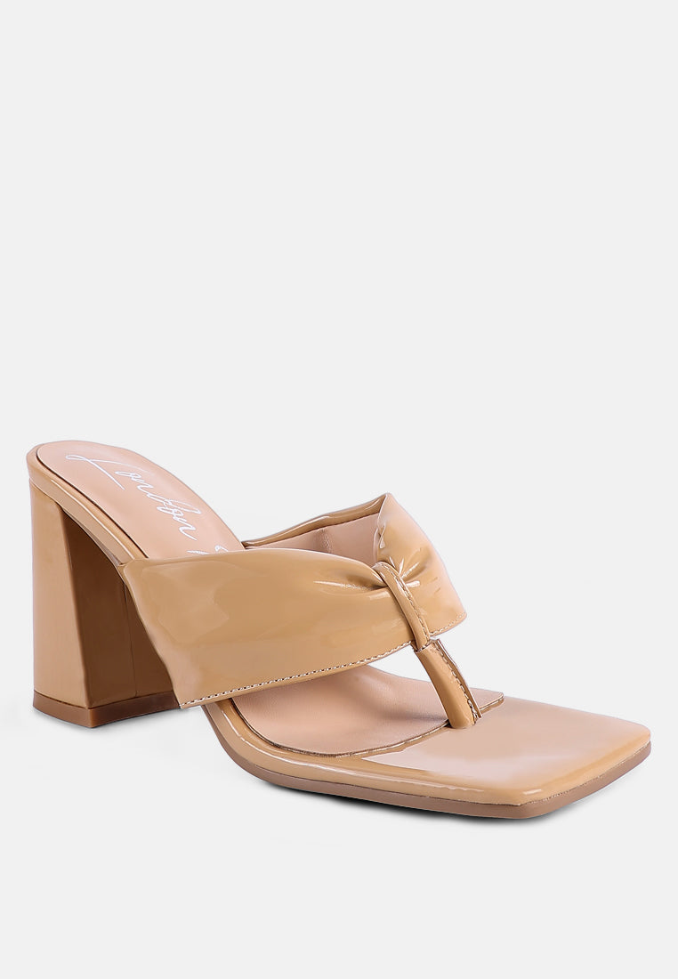 phantom ruched high heeled thong sandals by ruw#color_latte