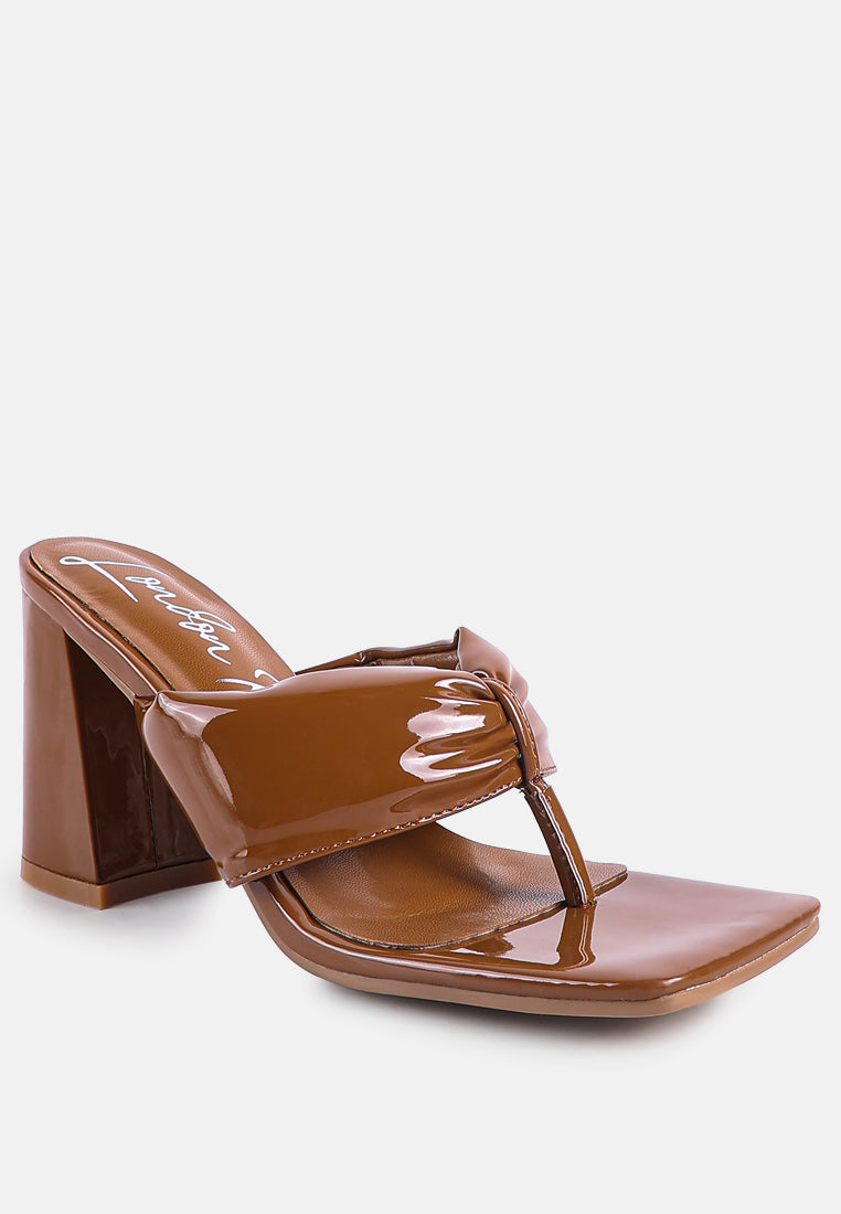 phantom ruched high heeled thong sandals by ruw#color_macchiato