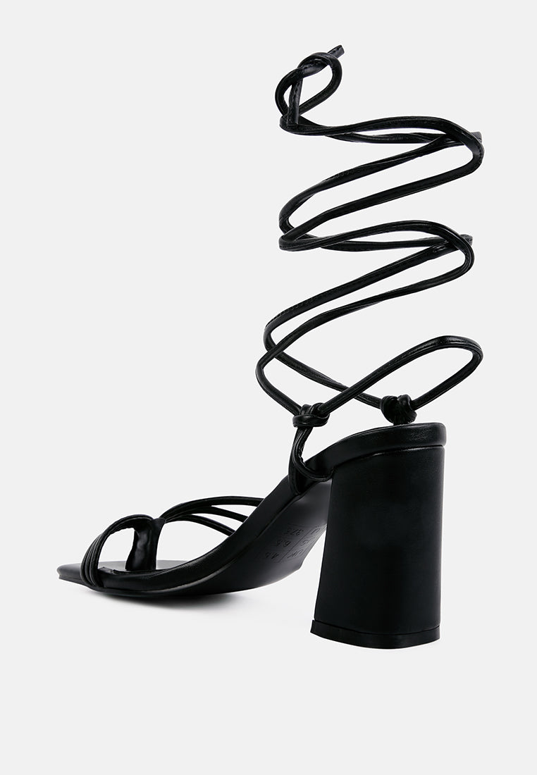 piri toe ring tie up block sandals by ruw#color_black