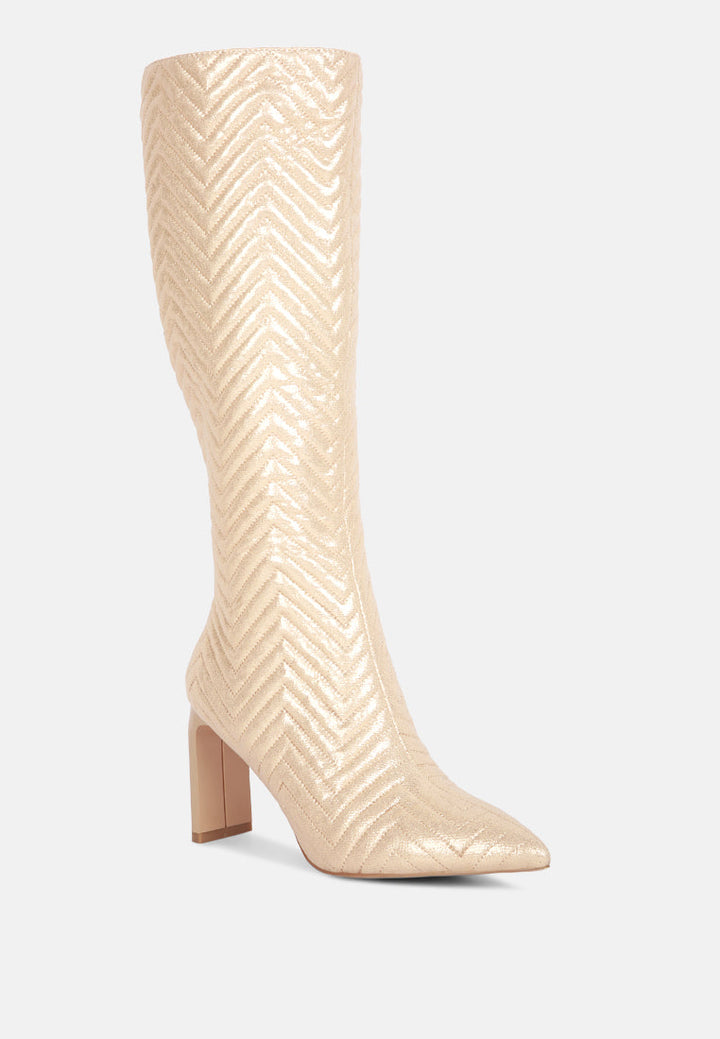 prinkles quilted italian block heel calf boots by ruw#color_beige