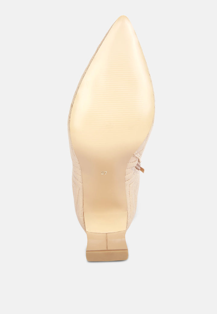 prinkles quilted italian block heel calf boots by ruw#color_beige