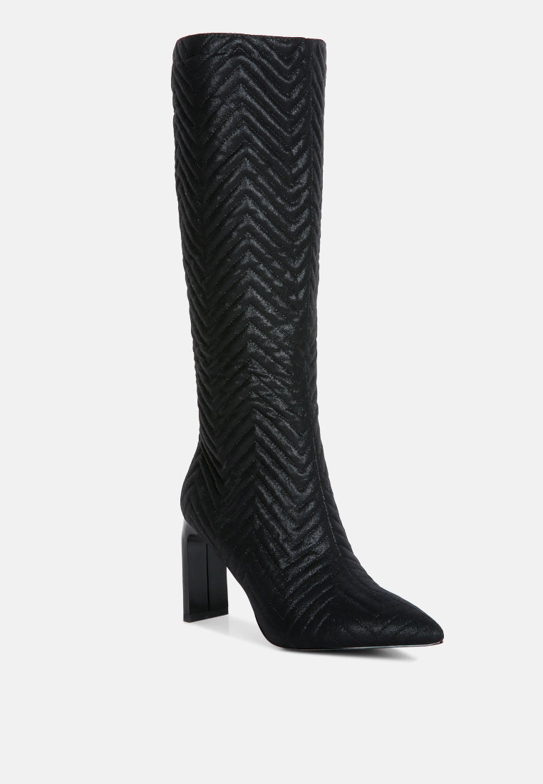 prinkles quilted italian block heel calf boots by ruw#color_black