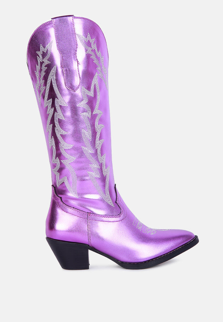 priscilla western cowboy calf boots by ruw#color_purple