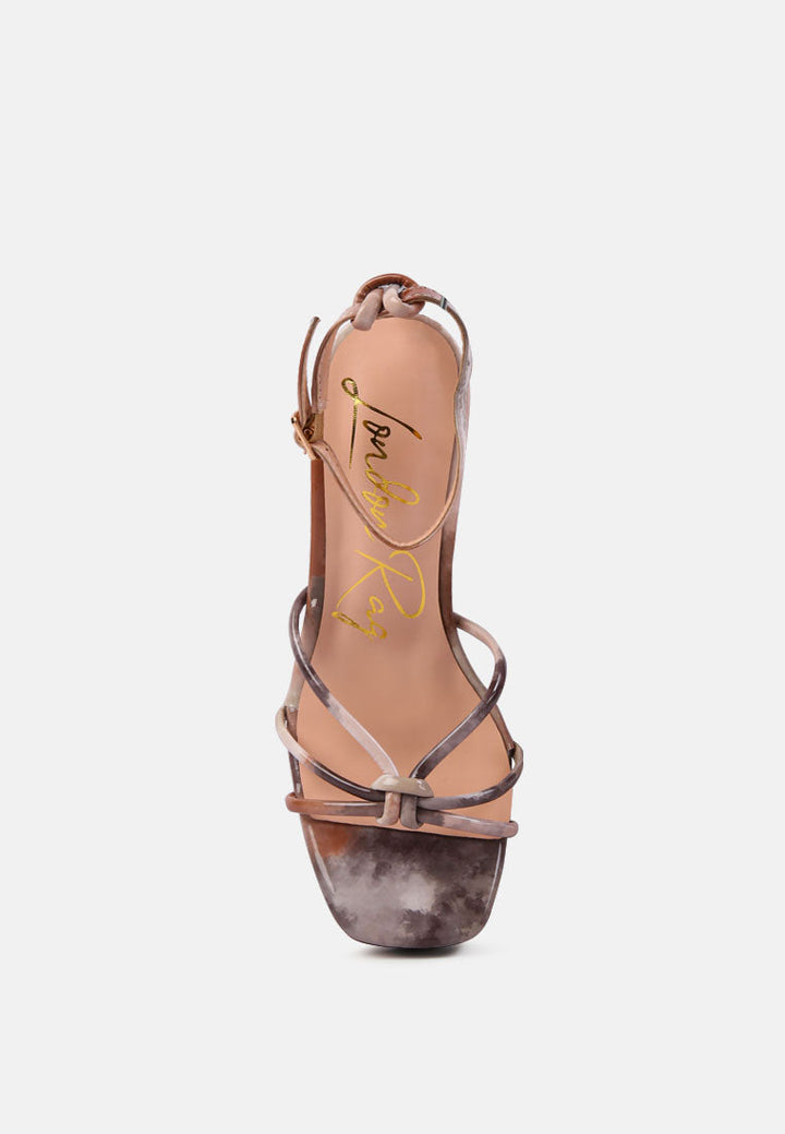 prisma tie-dye high platform heeled sandals by ruw#color_latte
