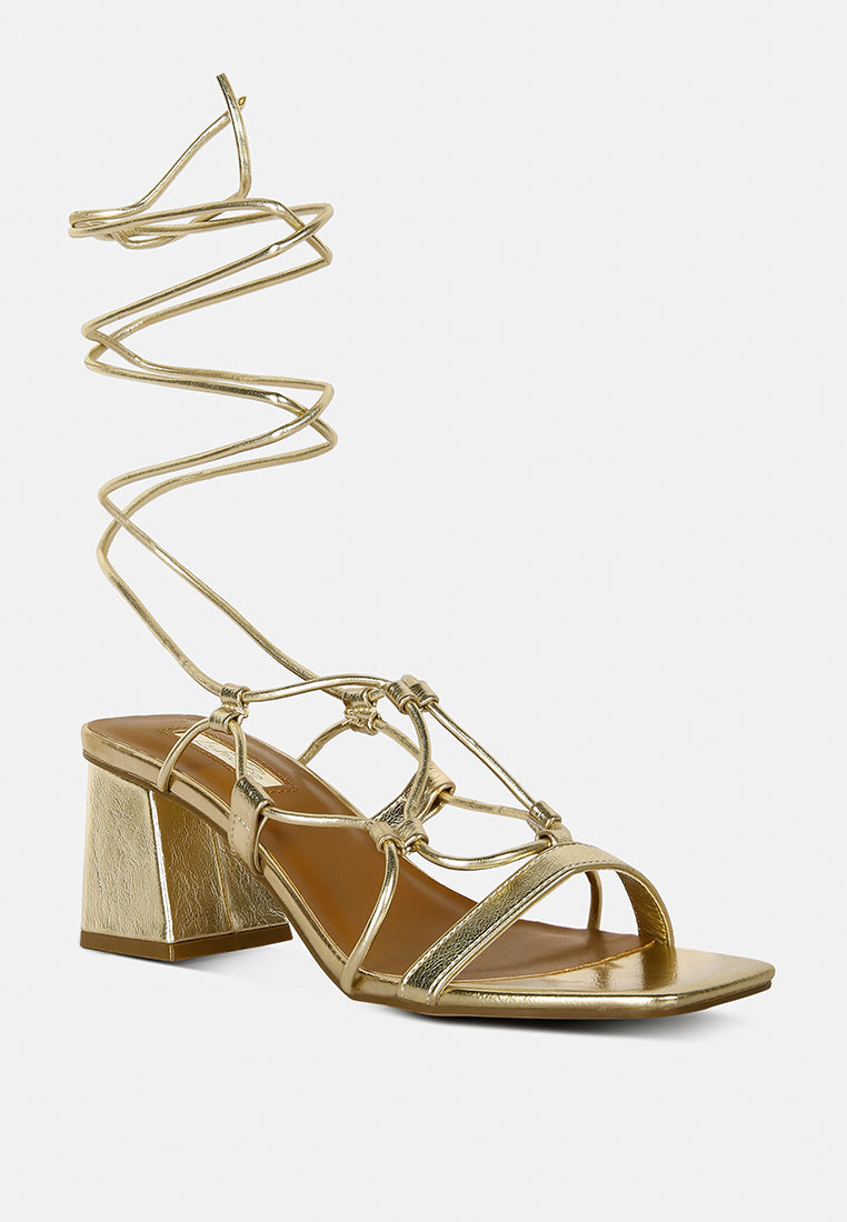 provoked lace up block heeled sandals by ruw#color_gold