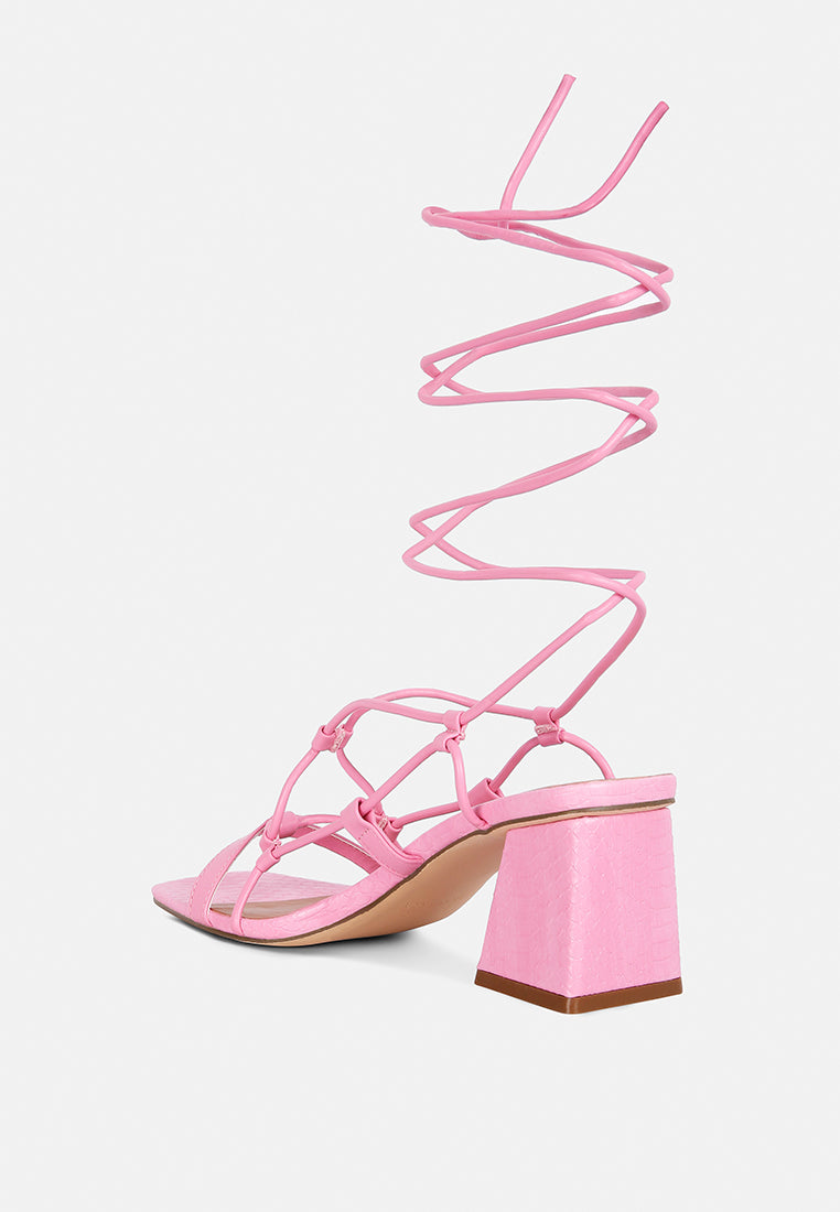 provoked lace up block heeled sandals by ruw#color_pink
