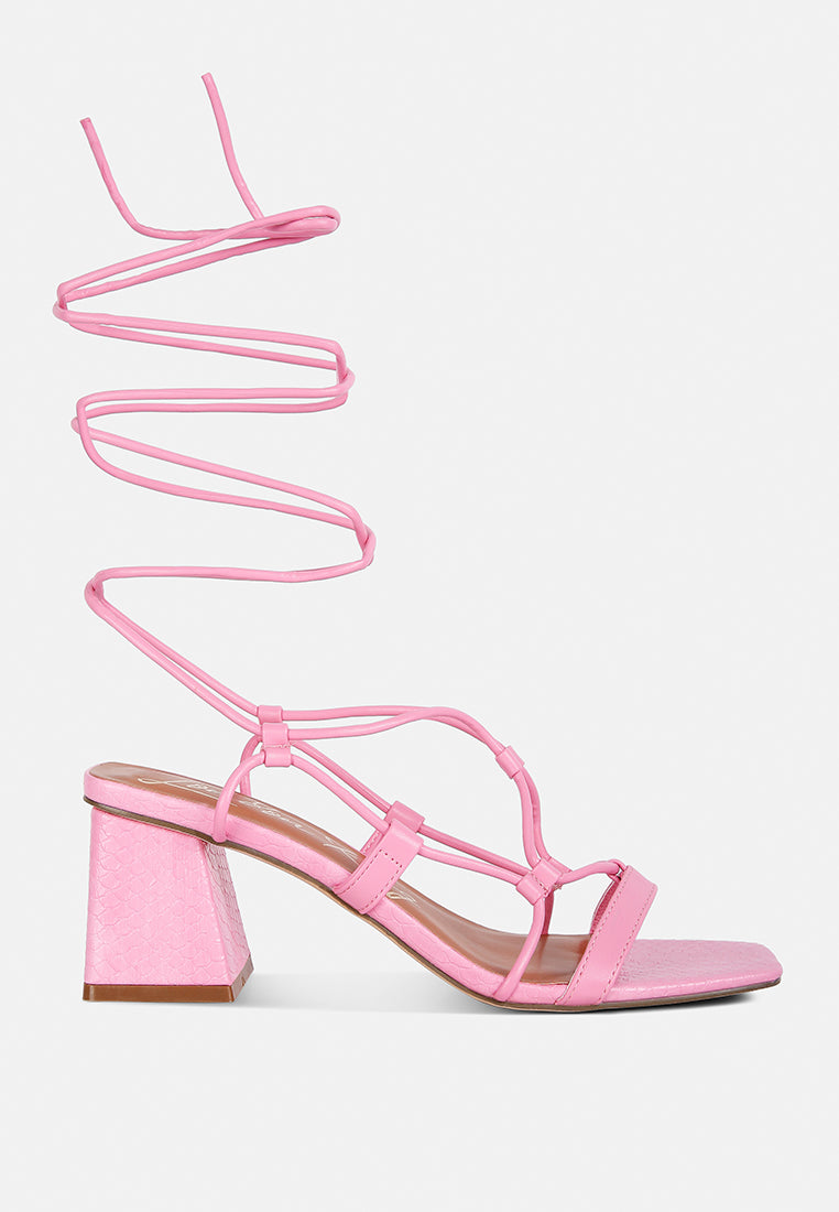 provoked lace up block heeled sandals by ruw#color_pink