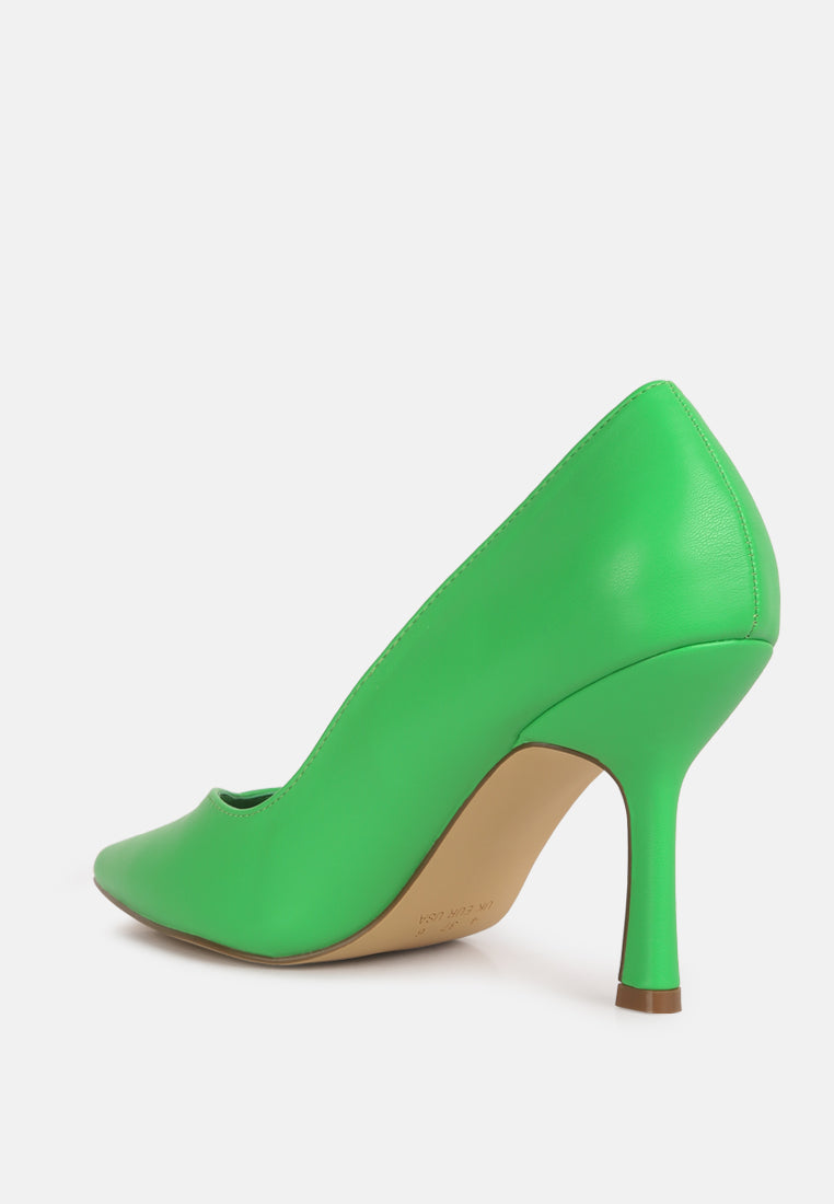 rarity point toe stiletto heeled pumps by ruw#color_green