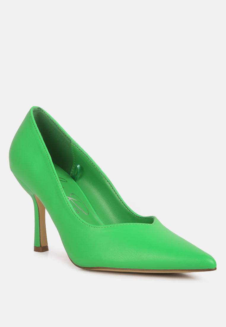 rarity point toe stiletto heeled pumps by ruw#color_green