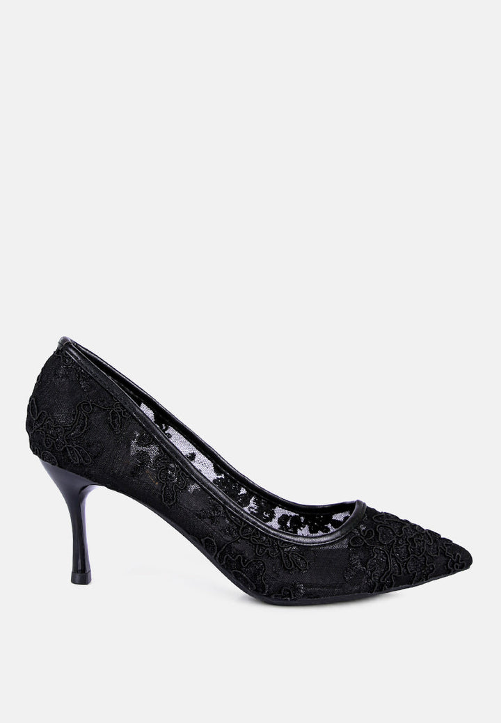 reunion lace mid heel pumps by ruw#color_black