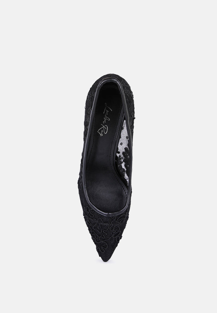 reunion lace mid heel pumps by ruw#color_black