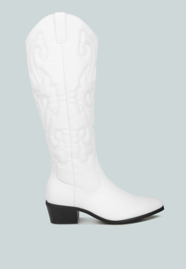 reyes patchwork studded cowboy boots by ruw#color_white