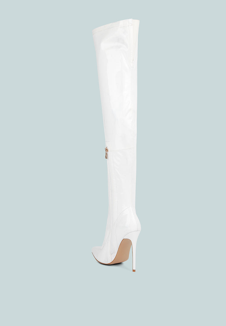 riggle long patent pu high heel boots by ruw#color_white