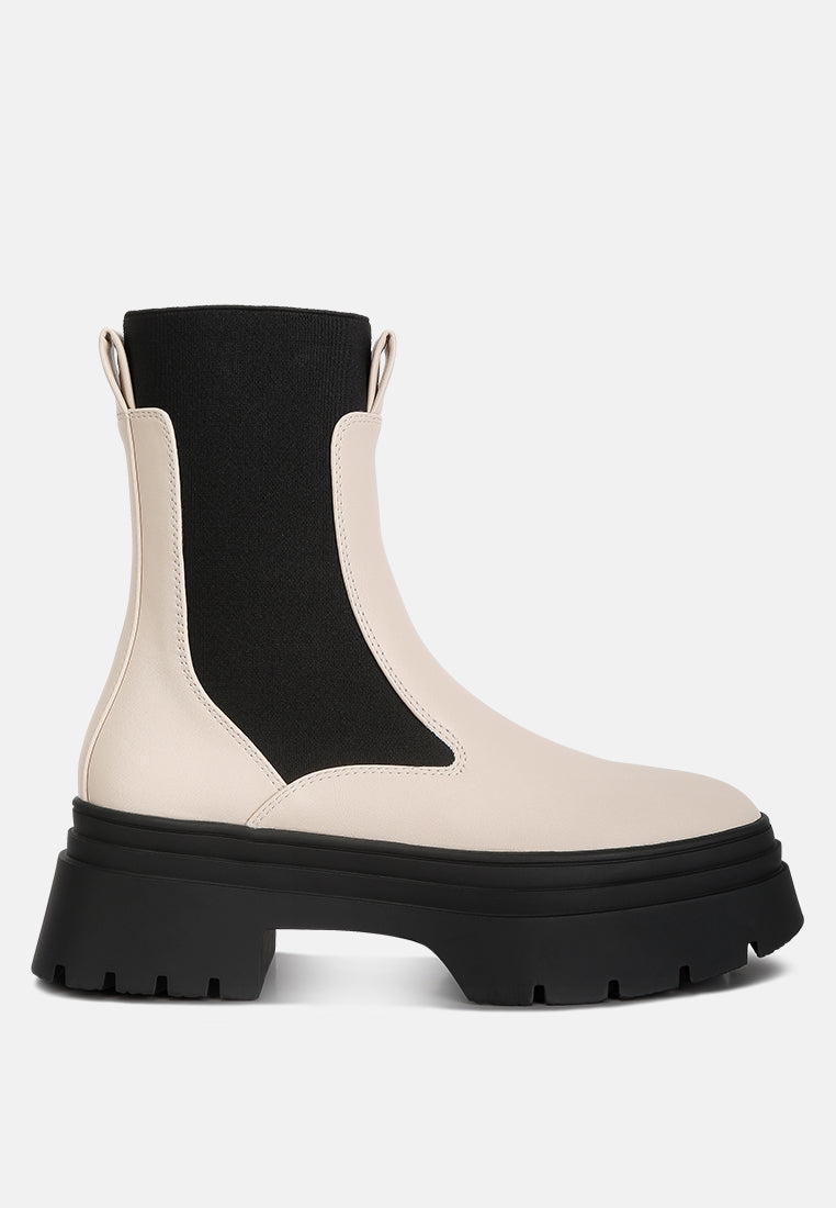 ronin high top chunky chelsea boots by ruw#color_ecru