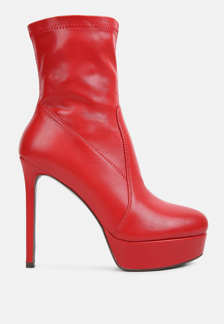 rossetti stretch pu high heel ankle boots by ruw#color_red