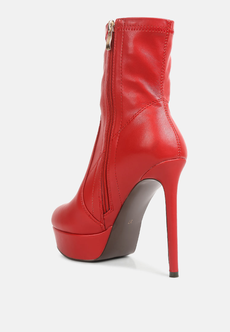 rossetti stretch pu high heel ankle boots by ruw#color_red