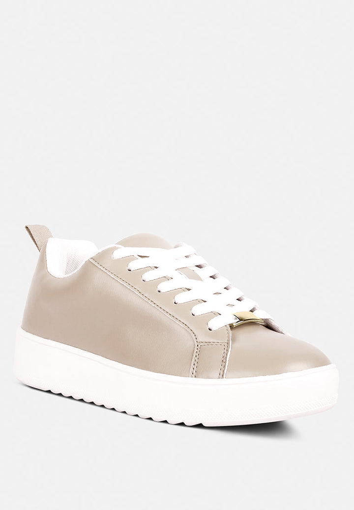 rouxy faux leather sneakers by ruw#color_taupe