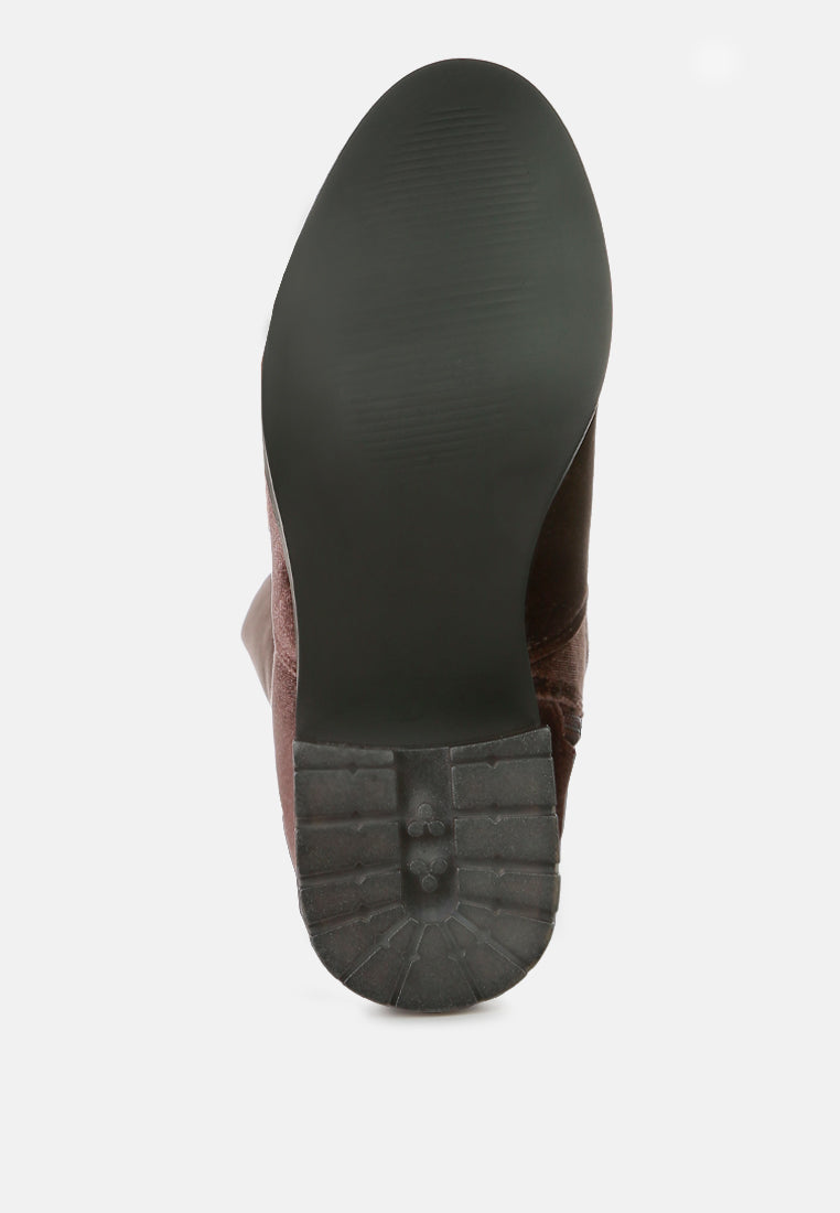 rumple velvet over the knee clear heel boots by ruw#color_dark-brown