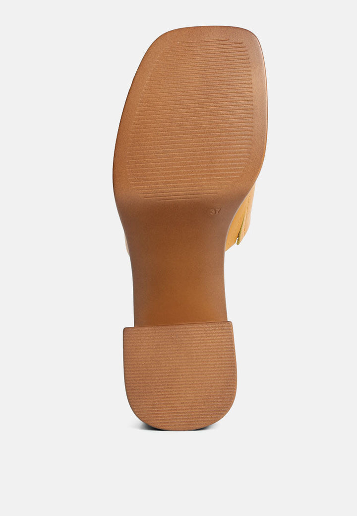 scandal slip on block heel sandals by ruw#color_tan