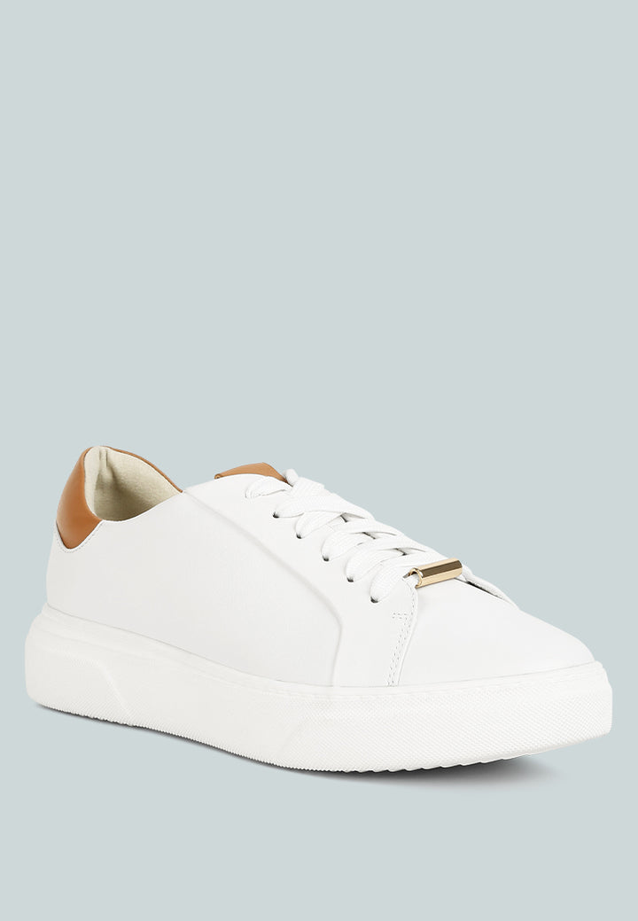 schick lace up leather sneakers#color_tan
