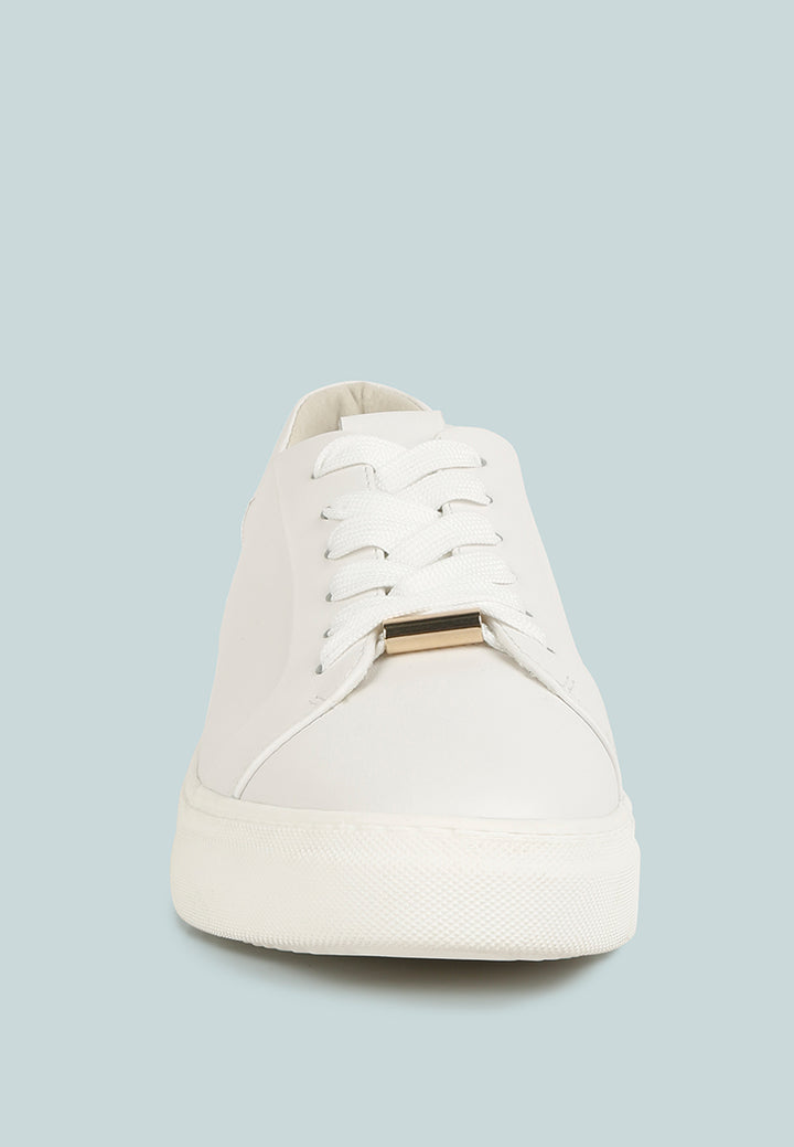 schick lace up leather sneakers#color_white