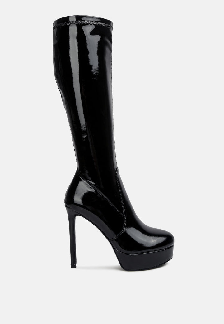 shawtie high heel stretch patent calf boots by ruw#color_black