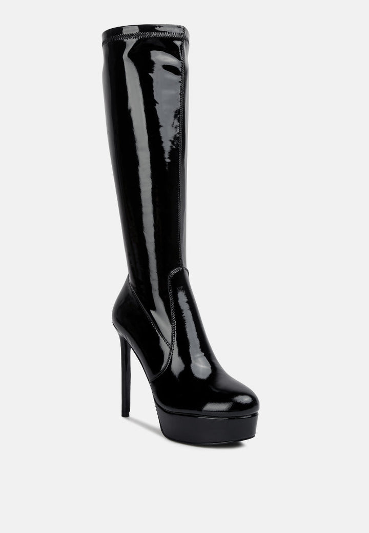 shawtie high heel stretch patent calf boots by ruw#color_black