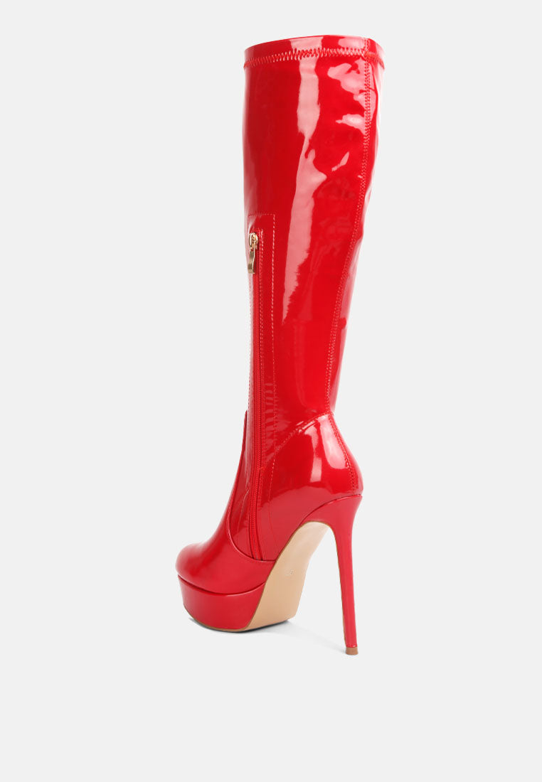 shawtie high heel stretch patent calf boots by ruw#color_red