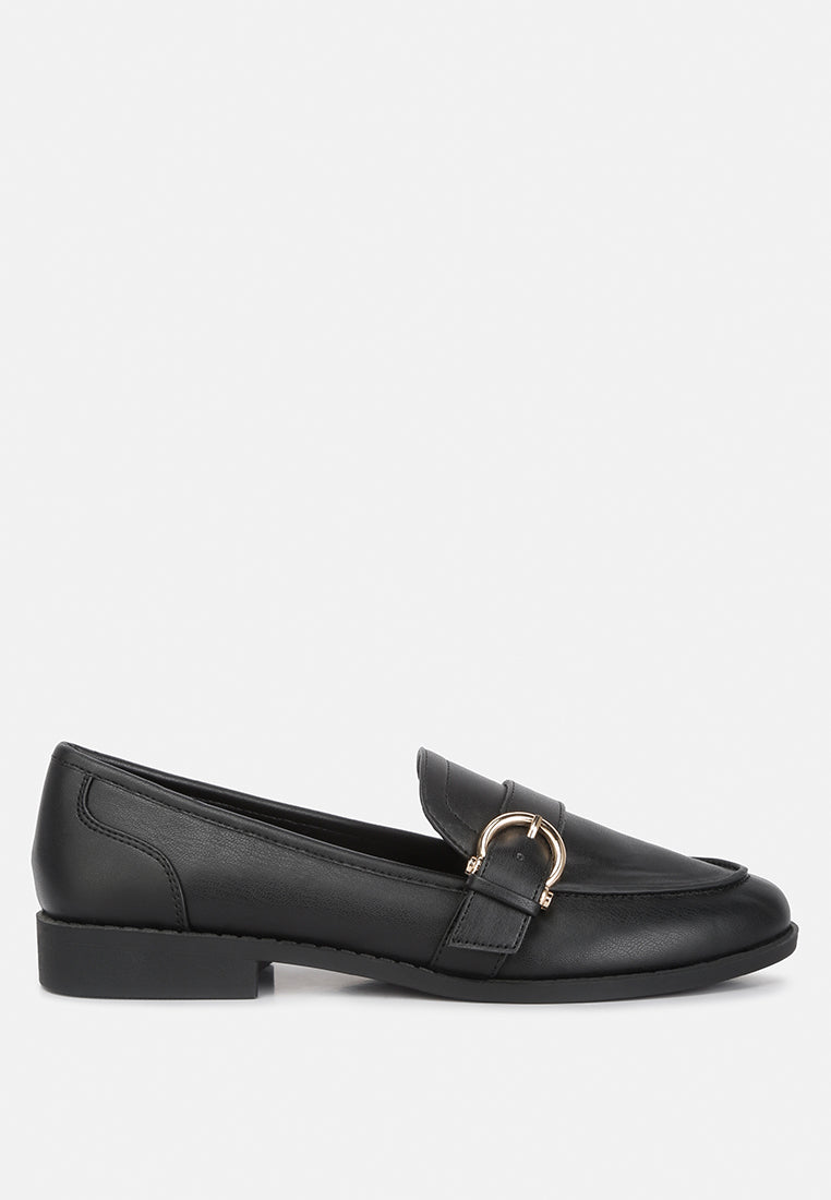 sheboss buckle detail loafers by ruw#color_black