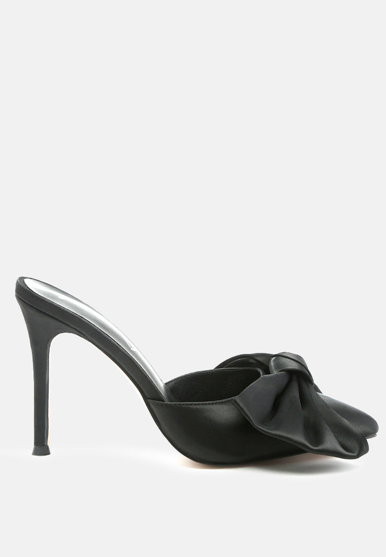 sidonie bow detail high heel mules by ruw#color_black