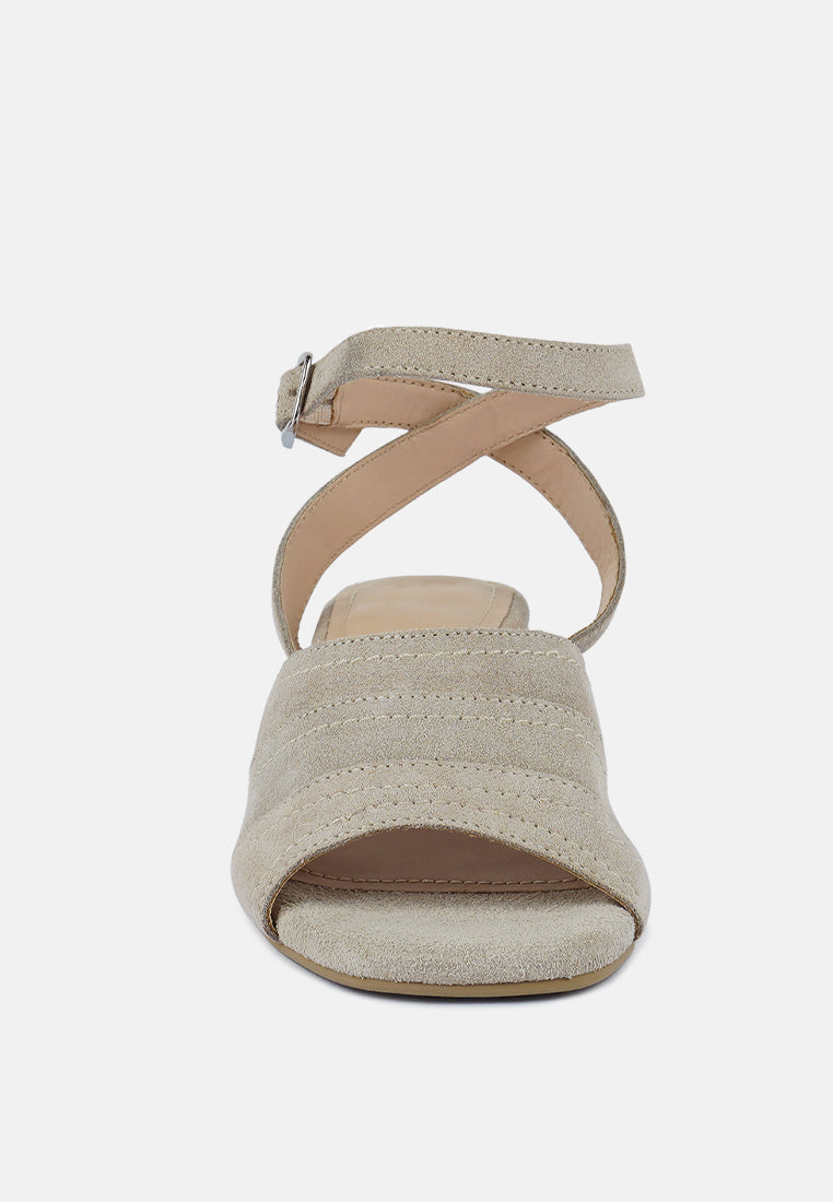 sigrid fine suede block heeled sandal by ruw#color_nude