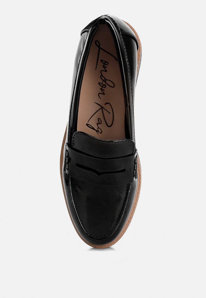 sinclair patent faux leather heeled loafers by ruw#color_black