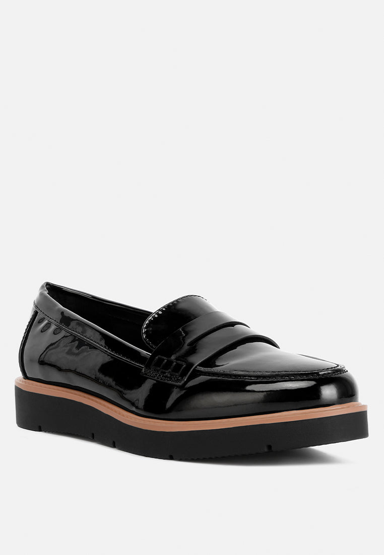 sinclair patent faux leather heeled loafers by ruw#color_black