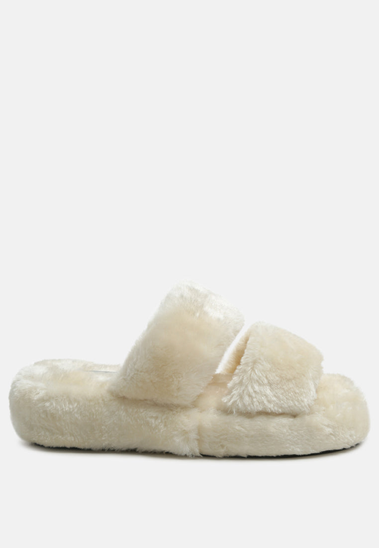 smoothie fur slip-on flats by ruw#color_beige
