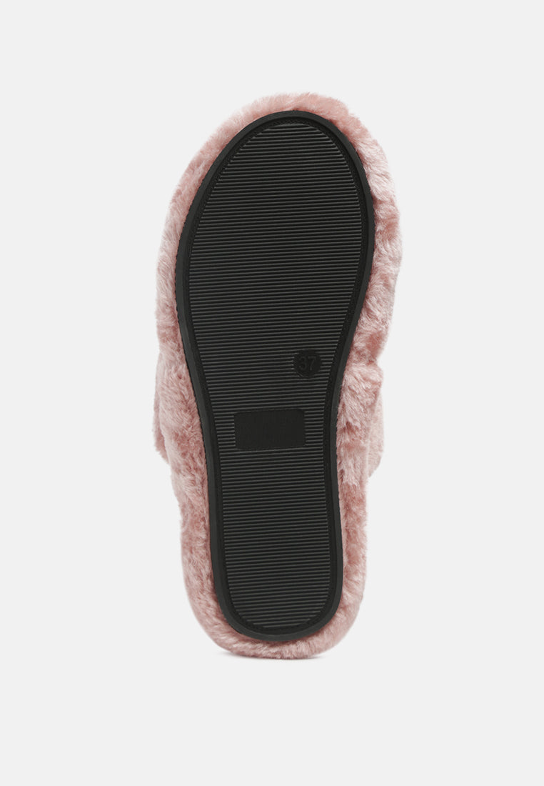 smoothie fur slip-on flats by ruw#color_blush